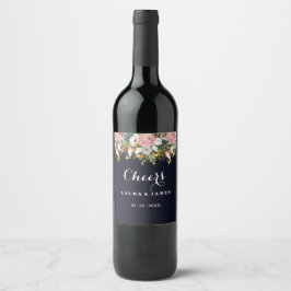 Rótulo Para Garrafa De Vinho Rótulo de Vinho de Casamento Cheers Botânico da Ma