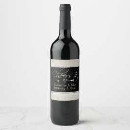 Rótulo Para Garrafa De Vinho Rótulo de Vinho de Casamento com Brilho de Vinho E