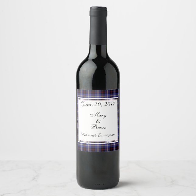 Rótulo Para Garrafa De Vinho Rótulo de Vinho de Casamento da Escócia Hill (Frente)