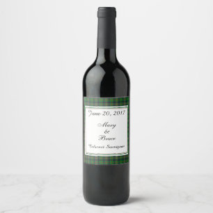 Rótulo Para Garrafa De Vinho Rótulo de Vinho de Casamento da Escócia Kennedy