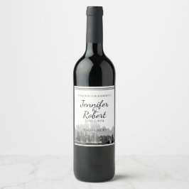 Rótulo Para Garrafa De Vinho Rótulo de Vinho de Casamento de Destino de Chicago