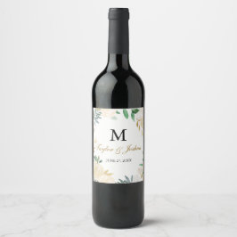 Rótulo Para Garrafa De Vinho Rótulo de Vinho de Casamento do Monograma de Verru