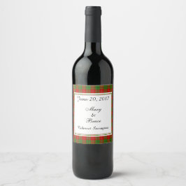 Rótulo Para Garrafa De Vinho Rótulo de Vinho de Casamento Escocês Burnett