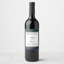 Rótulo Para Garrafa De Vinho Rótulo de Vinho de Casamento escocês Colquhoun