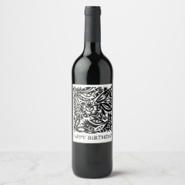 Rótulo Para Garrafa De Vinho Rótulo de Vinho de Cortes de Arte de Aves