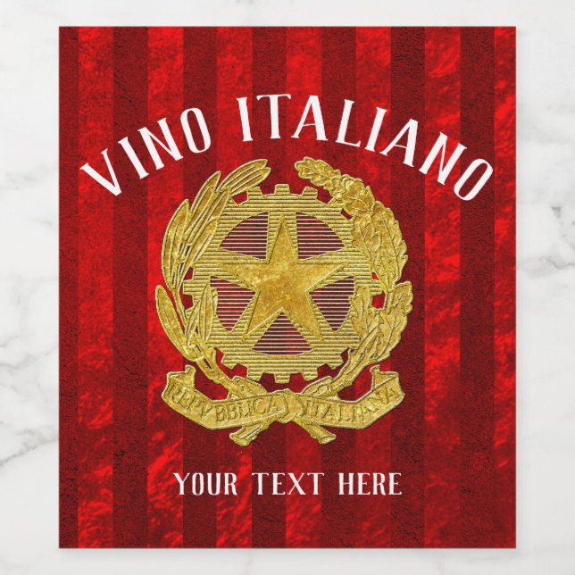 Rótulo Para Garrafa De Vinho Rótulo de vinho italiano (Rótulo Único)