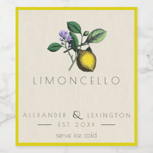 Rótulo Para Garrafa De Vinho Rótulo do Frasco de Vintagem de Limoncello