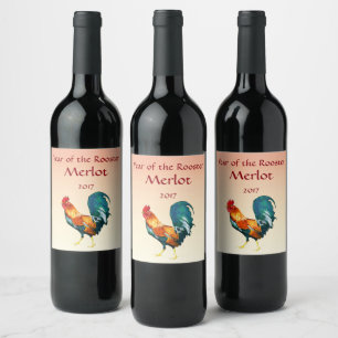 Rótulo Para Garrafa De Vinho Rótulo do Vinho da Galinha Vermelha
