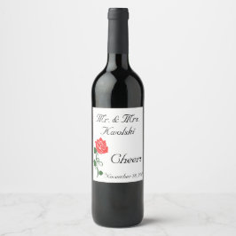 Rótulo Para Garrafa De Vinho Rótulo do Vinho rosa vermelha