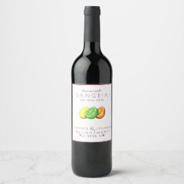 Rótulo Para Garrafa De Vinho Sangria Red