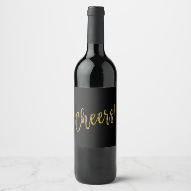 Rótulo Para Garrafa De Vinho Saúde! Rótulo de Forno de Ouro e Vinho Negro (Frente)
