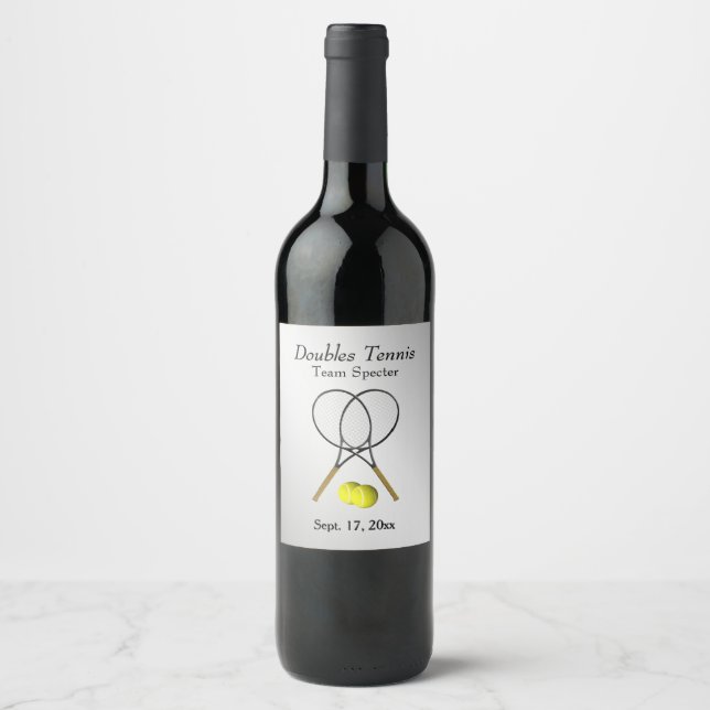 Rótulo Para Garrafa De Vinho Silver Personalizado de tênis (Frente)