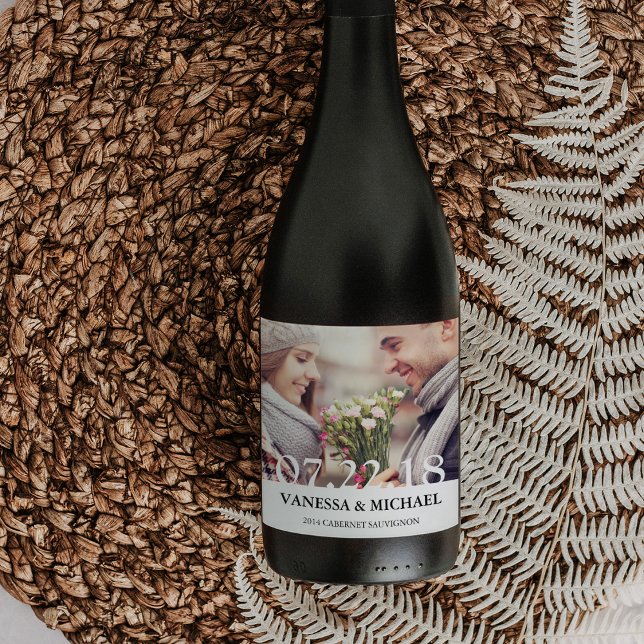Rótulo Para Garrafa De Vinho Sobreposição Chic | Rotulagem De Vinhos Fotográfic (Criador carregado)