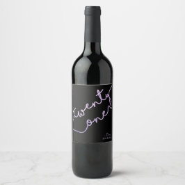 Rótulo Para Garrafa De Vinho Sparkle, Partido aniversário de 21 anos da Glitter