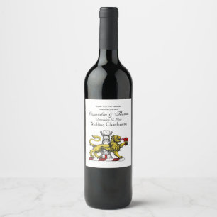 Rótulo Para Garrafa De Vinho Torre do Leão Emblema Flor de Lis Crista C