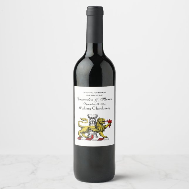 Rótulo Para Garrafa De Vinho Torre do Leão Emblema Flor de Lis Crista C (Frente)