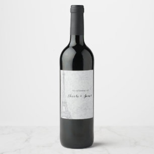Rótulo Para Garrafa De Vinho Torre Eiffel de Paris Vinho de Casamento Vintage E