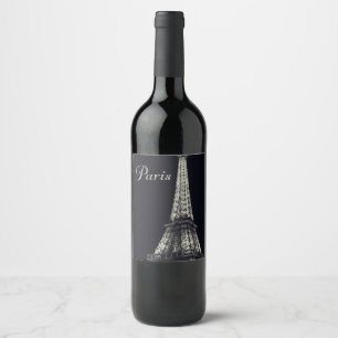 Rótulo Para Garrafa De Vinho Torre Eiffel em Paris