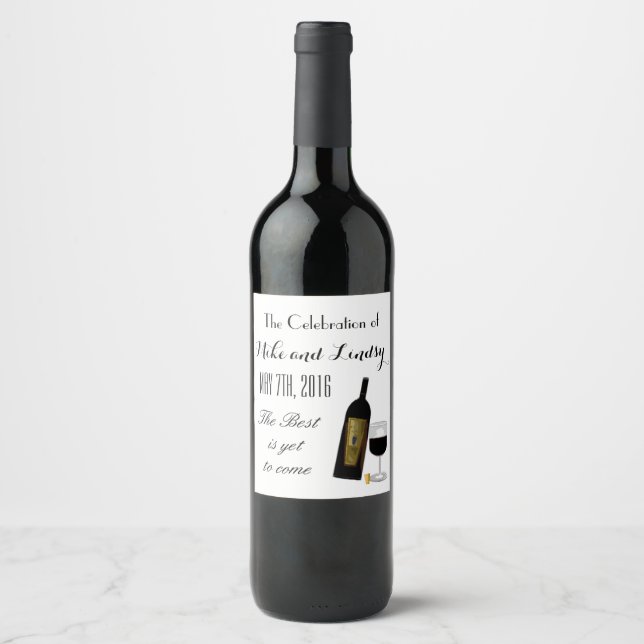 Rótulo Para Garrafa De Vinho Vidro de vinho (Frente)