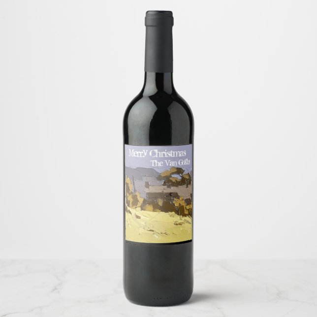 Rótulo Para Garrafa De Vinho Vinho Personalizado Van Gogh (Frente)
