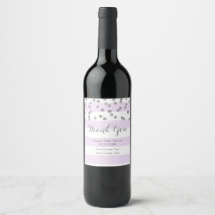 Rótulo Para Garrafa De Vinho Vinho roxo do chá de fraldas dos confetes da prat