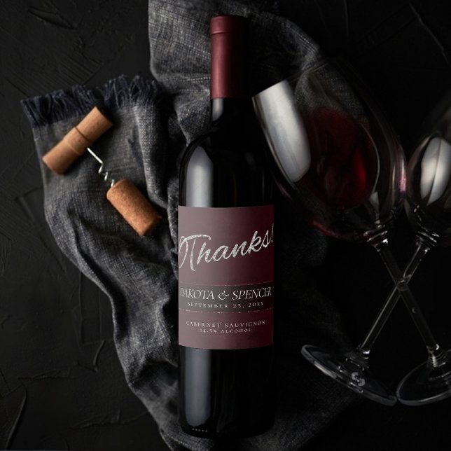 Rótulo Para Garrafa De Vinho Vinho-Vinho-Vinho | Obrigados do Maroon Bordeaux M (Criador carregado)