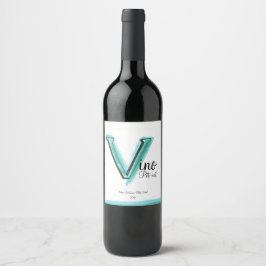 Rótulo Para Garrafa De Vinho Vino italiano pét-nat wine V letter art label