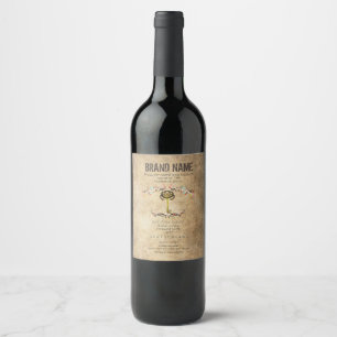 Rótulo Para Garrafa De Vinho Vintage