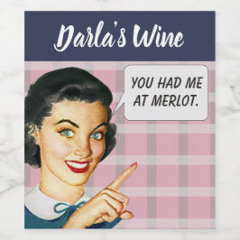 Rótulo Para Garrafa De Vinho Você me conquistou com vinho Merlot