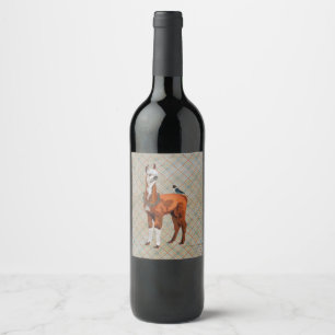 RÓTULO PARA GARRAFA DE VINHO XADREZ DO LAMA & DO PÁSSARO