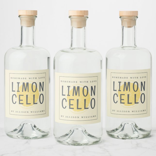 Rótulo Personalizado de Limoncello Caseiro (Garrafas)