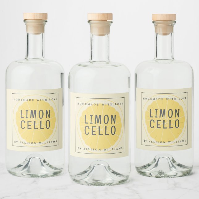 Rótulo Personalizado de Limoncello Caseiro (Garrafas)