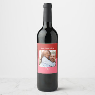 Rótulo personalizado do vinho Dia de os namorados,
