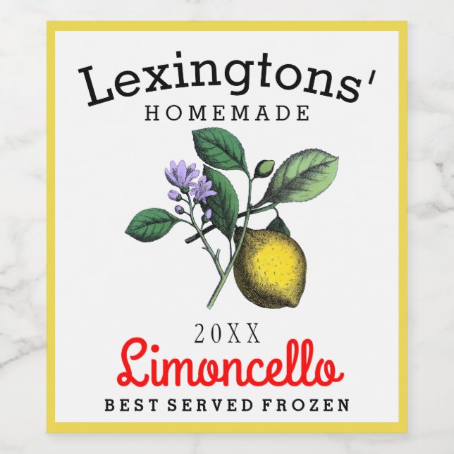 Rótulo Personalizado para Garrafa de Limoncello Al (Rótulo Único)