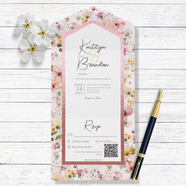 Rótulo Russo Blush Flores Vermelhos Rosa Código QR (Criador carregado)
