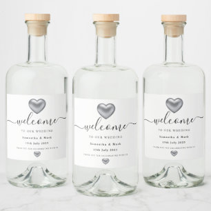 Rótulo Simples de Vinho de Casamento Cardíaco de