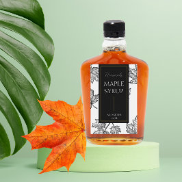 Rótulo Xarope de Mapeamento Homemade do Sketch Ele