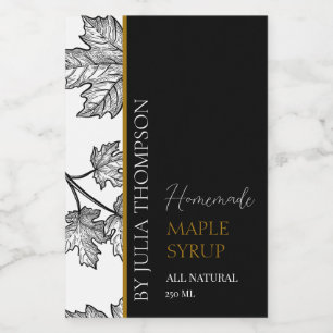 Rótulo Xarope de Mapeamento Homemade Elegante Dour