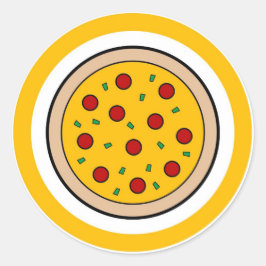 Rótulos adesivos de círculo de sabor de pizza