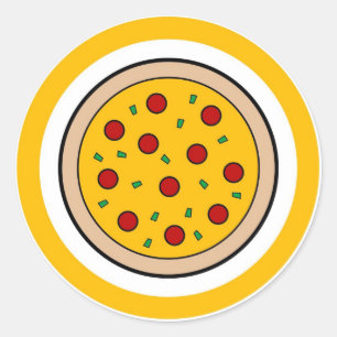 Rótulos adesivos de círculo de sabor de pizza