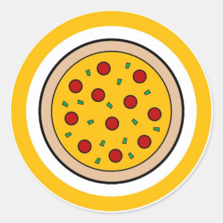Rótulos adesivos de círculo de sabor de pizza