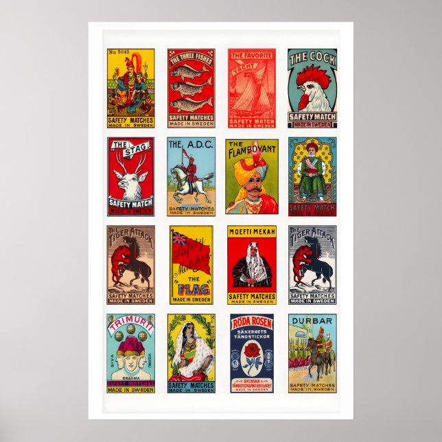 Rótulos de Caixa de Fósforos Sueca Impressão em Gr (Frente)