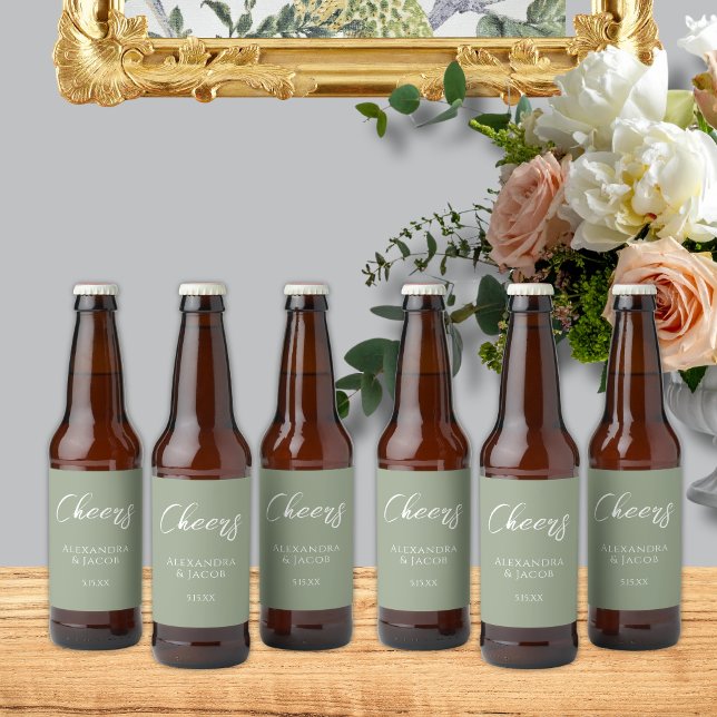 Rótulos de Cerveja para Casamento Tipografia Elega (Criador carregado)