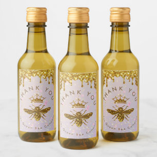 Rótulos de garrafa com design de abelha rainha