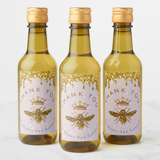 Rótulos de garrafa com design de abelha rainha (Garrafas)