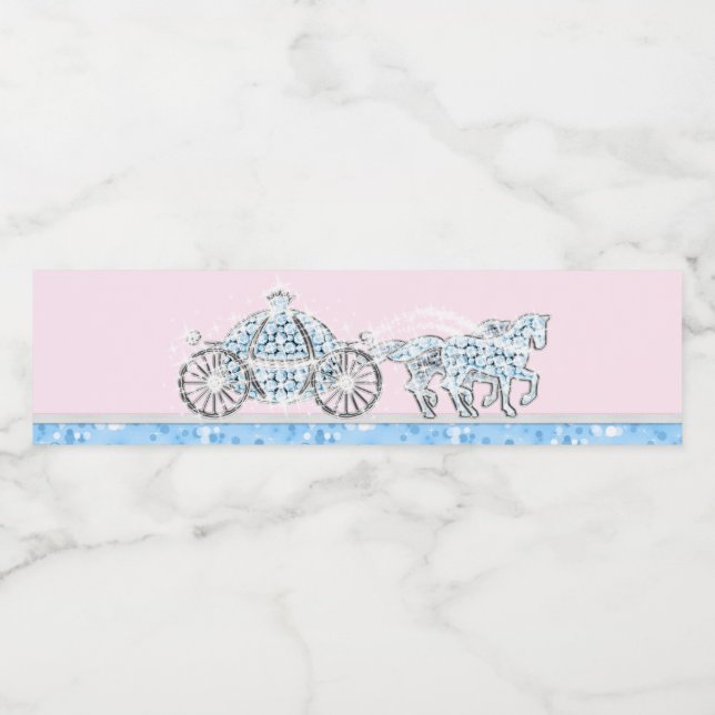 Rótulos de Garrafa de Água da Princesa Cinderela (Rótulo Único)