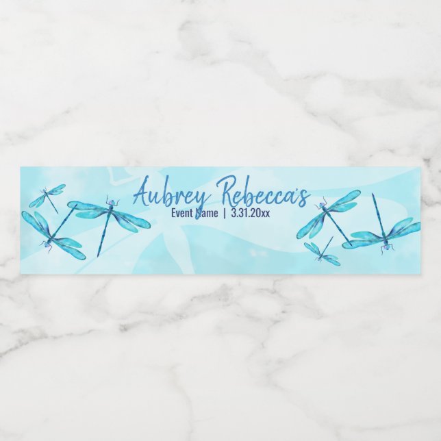 Rótulos de Garrafa de Água de Dragonismo Turquesa  (Rótulo Único)