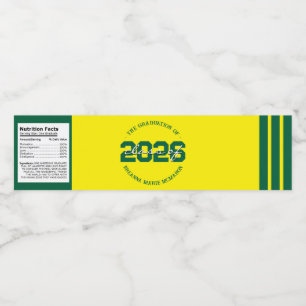 Rótulos de Garrafa de Água de Formatura Verde e Am