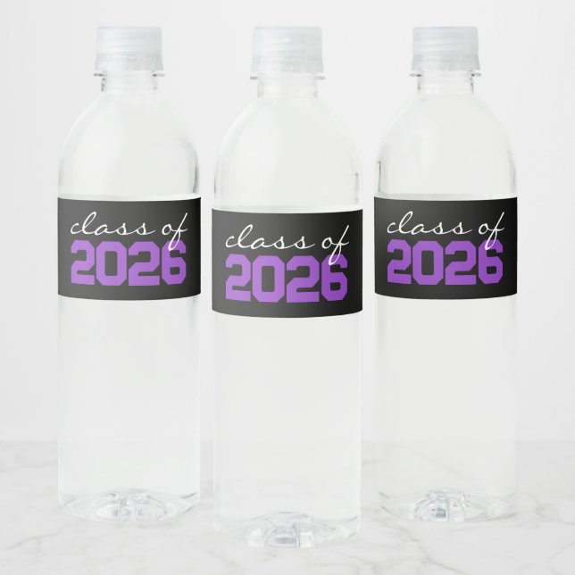 Rótulos de Garrafa de Água de Graduação Roxo e Pre (Garrafas)