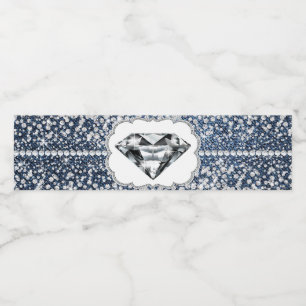 Rótulos de Garrafa de Água de Jeans e Diamante